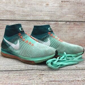Nike Zoom All Out Flyknit Teal Mint Green Running Shoes 845361-300 Womens 8.5